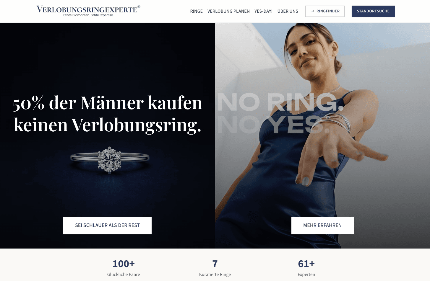 Startseite von Dieverlobungsringexperten.com