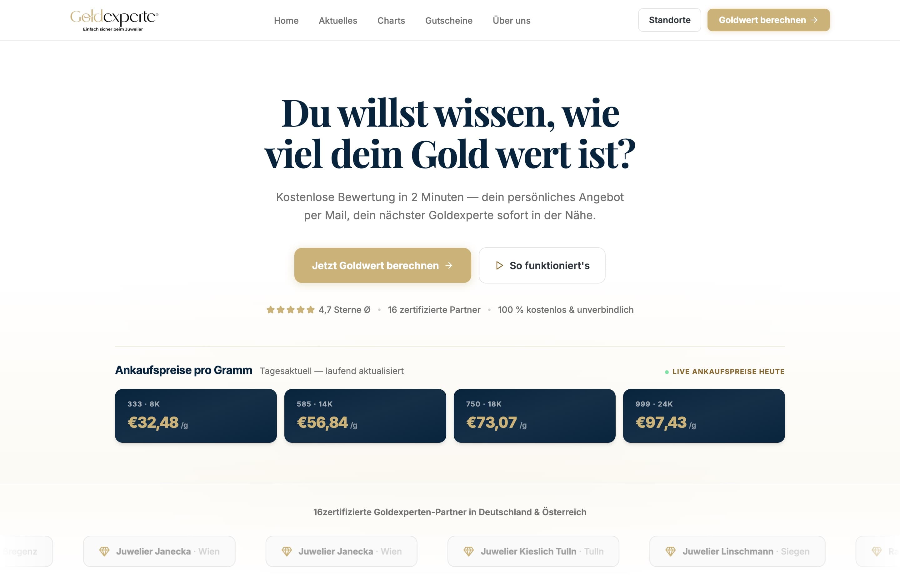 Einstieg in den GEX-Funnel auf Diegoldexperten.com
