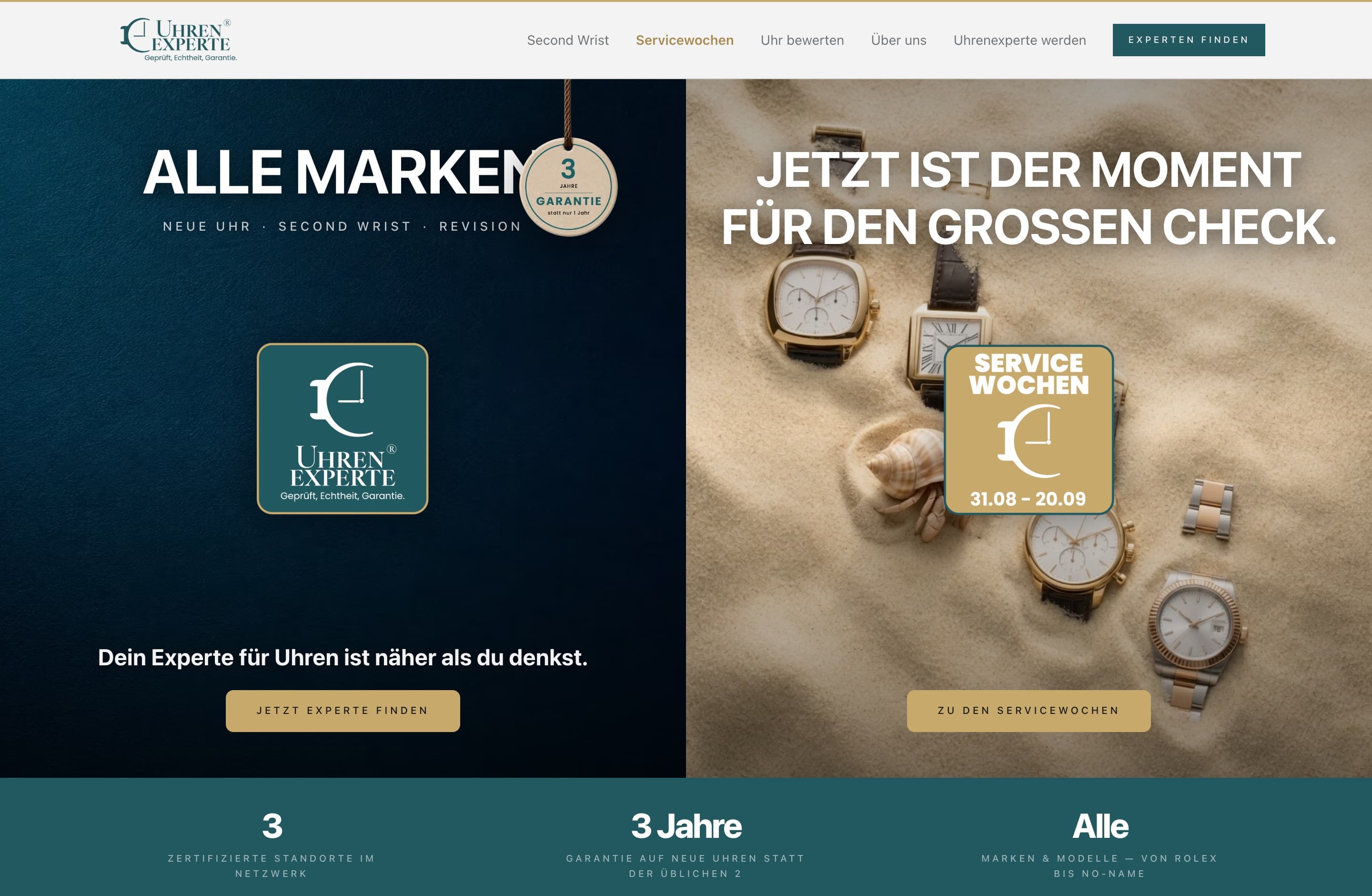 Startseite von Dieuhrenexperten.com